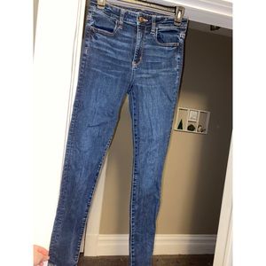 Dark blue denim skinny jeans American eagle